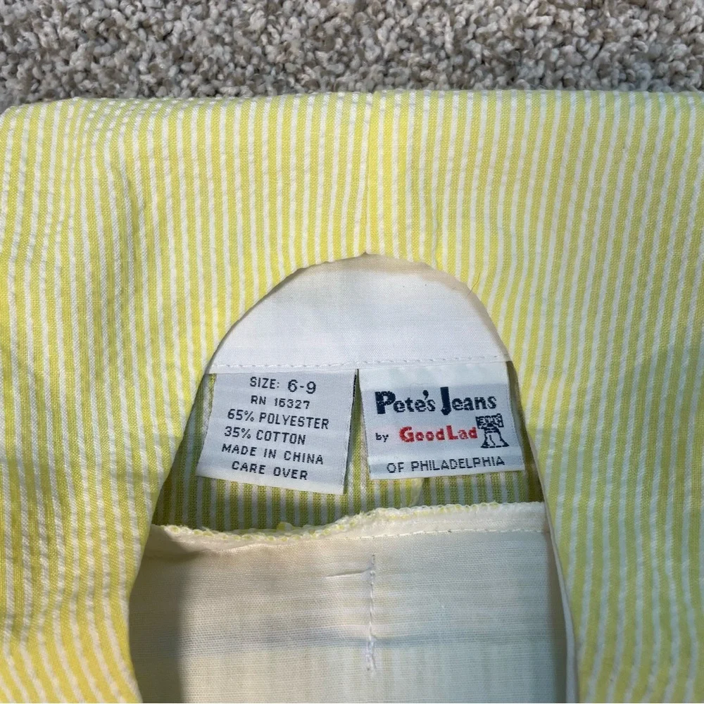 Vintage Pete’s Jeans by Good Lad baby romper and bonnet